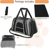 Soft Cat Carrier with Top Mesh Window and Pet Carrier Breathable for Medium Cats and Small Dogs Puppies up to 14 lb (Grey)