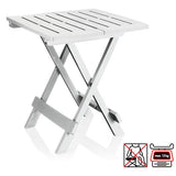 Klaptafel van kunststof, bijzettafel voor tuin, terras en balkon, ruimtebesparende tuintafel voor camping (01 x wit)