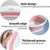 opvouwbare spoelbak, rond, 9 l, opvouwbare kuip, multifunctionele opvouwbare wasmand, campingkom, wasbak met handgrepen voor reizen, camping, badkamer en keuken (31 cm, roze)