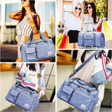 Sporttas voor dames en heren, reistas met schoenenvak en nat vak, groot, opvouwbaar, gymtas, waterdichte zwemtas, lichte trainingstas, jongens, meisjes, duffeltas voor sport, fitness, reizen,