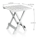 Klaptafel van kunststof, bijzettafel voor tuin, terras en balkon, ruimtebesparende tuintafel voor camping (01 x wit)