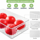 Koelkastorganizer, set van 10, transparante opbergdoosorganizer, hoogwaardige voorraadkast met handvat voor koelkast, keuken, kasten - BPA-vrij
