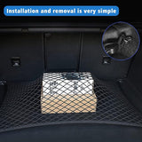 Kofferbaknet, bagagenet voor de auto, 80 x 60 cm, strekt zich uit tot 160 x 120 cm, universeel auto-net met 4 massieve haken, nylon super elastisch kofferbaknet, bagagenet