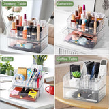 Cosmetische organisator, make-up opbergorganisator met laden, acryl badkamer kaptafel doos voor schoonheidsborstel huidverzorging lippenstift parfum oogschaduw