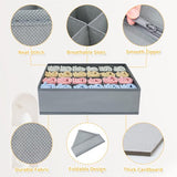 10 stuks stoffen opbergdozen, lade-organizer, opvouwbare kledingkast-organizer, opbergsysteem voor ondergoed, beha's, sokken, kleding, grijs