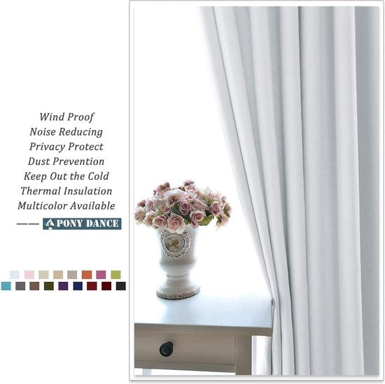 Gordijn Gordijnen Gewone geïsoleerde verduisteringsGordijn Gordijnenen, 46 x 54 inch, 2 tabletten, Wit