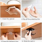 2-delig haakrek voor keukengerei, 360° draaibaar, hangende organizer, ophangrek voor bevestiging zonder boren, rek voor keuken/badkamer