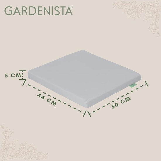 Tuin antislip stoelbekleding, hypoallergeen, waterbestendig, dikke bekleding met veilige banden voor binnen en buiten, tuinstoelbekleding, 50 x 44 cm (grijs, 2)