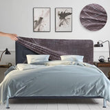 Hoes voor het hoofdbord van het bed, rekbaar, wasbaar, verdikt, spandex, all-inclusive stofdicht, hoofdbordhoes voor tweepersoonsbed, eenpersoonsbed, bed, hoofdbordbekleding (180-200 cm, bruine lijnen)