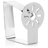 8 x premium roestvrijstalen tafelkleedclips voor binnen en buiten met decoratie op de tafelklemmen (08 stuks/zon)
