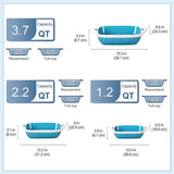 Ovenvorm, ovenschaal porselein, 3-delige rechthoekige bakvorm met afgeronde hoeken, quichevorm, bakvormen, lasagnepannen met handgrepen