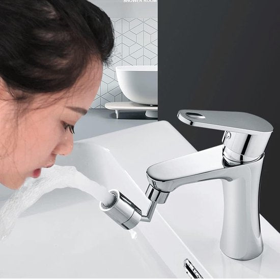 Universele spatfilterkraan, 720° draaibare waterafvoerkraan sproeikopadapter, keukenborrelkraan sproeikop met 4-laags gaasfilter en 2 O-ringventielen, lekvrij