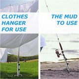 parasolstandaard met 4 haringen, afneembaar instelbaar, robuust grondanker voor parasol van metaal, grondpen, parasol buiten, voor strand, gras, zand