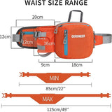 Waterdichte heuptas, heuptas met flessenhouder, voor dames en heren, geschikt voor reizen, sport, hardlopen en alle outdooractiviteiten, heuptas voor dames en heren, oranje, 29cm*18cm*3.5cm