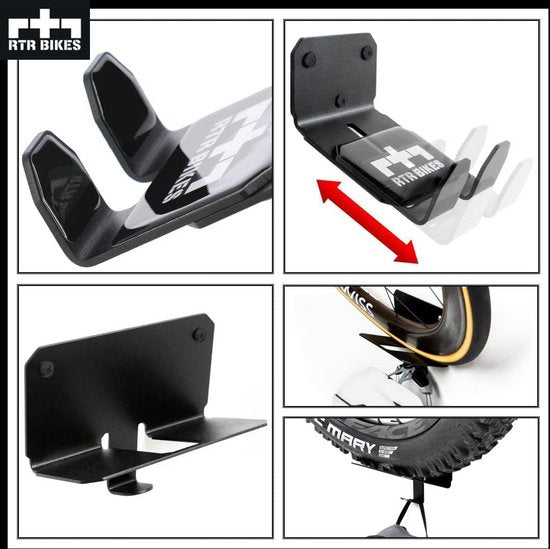 RTR BIKES Crank Pro Professional Fietsophanging, fietshouder voor aan de muur, wandhouder, ideaal voor ruimtebesparend ophangen van de fiets, voor thuis, garage en fietswinkel