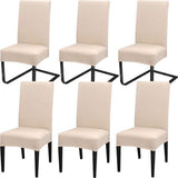 Chair Covers, Set of 6 Chair Covers, Universal Bi-Elastic Covers for Chairs, Modern Stretch Chair Covers, Removable Washable for Dining Room, Hotel, Banquet, Party Decoration, Beige