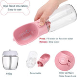 Hondenwaterfles voor honden onderweg, 550 ml draagbare hondenwaterfles met 100 ml hondenvoerfles, plastic reisfles voor honden, klein – wit