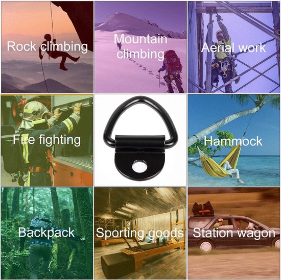 10 stuks V-opbouwring sjorogen V-ring van roestvrij staal met belasting 400 kg voor het vastzetten van lading in personenauto's, kajakken en aanhangers