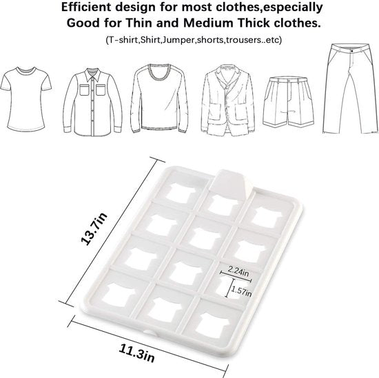 T-shirt-organizer, anti-rimpel T-shirt-organizer stapelbaar, robuuste kledingkast overhemd-organizer, anti-vocht, normale maat (10-pack)