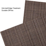 Placemats, afwasbaar, set van 6, geweven placemats, afwasbaar, antislip, hittebestendig, vinyl, afwasbaar, voor keuken, eettafel, hotel, 30 x 45 cm, bruin 2