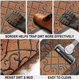 Schoonloopmat 45 x 75 cm, deurmat voor buiten, duurzame vuilvanger, antislip deurmat voor huisdeur, entree, huisingang, terras, sterk gefrequentieerd gebied