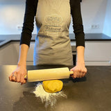 Deegroller met metalen als van 100% FSC® Beukenhout, deegroller made in Europe, 43 cm deegroller als bakaccessoire, houten keukenhulp om uit te rollen, deegroller voor het bakken