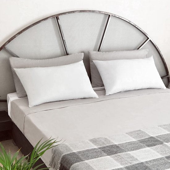 Kussen voor bed 65 x 65 cm Hoofdkussen Set van 2 binnenkussens hypoallergeen anti-mijt zachte kussenvulling met kussensloop katoen en polyester. Afneembaar en wasbaar slaapkussen voor in huis/hotel