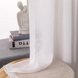 Vitrage bistrogordijn, wit, halftransparante gordijnen, set van 2 bistrogordijnen, voile transparant, kort voile gordijn met lussen, privacy, raamgordijn, decoratie voor woonkamer, keuken
