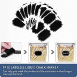 Set van 24 voorraadpotten, BPA-vrij, plastic opbergdoos met deksel, luchtdicht, graanopslagcontainer en voedselopslagcontainers, keukenopslag en organisatie