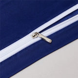 Luxe satijnen dekbedovertrek, 200 x 220 cm, 3-delig - glad, glanzend, zijdeachtig, aangenaam glanzend satijn, polyester, beddengoedset met kussensloop 80 x 80 cm - Blauw