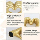 Gouden gebaardecoratie, liefdesvingerstandbeeld modern, moderne kunstsculptuur gepersonaliseerde vingerhuisdecoratie, creatieve bruiloft thuis desktopdecoratie