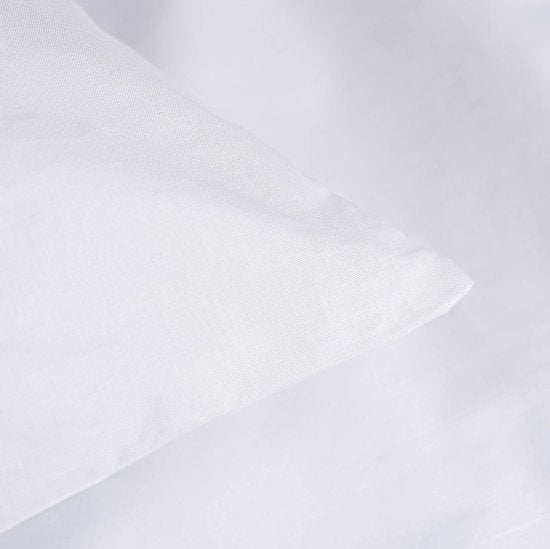 Deluxe Beddengoedset, 155 x 220 cm, 100% katoen, dekbedovertrek met kussensloop 80 x 80 cm, hoogwaardig dekbedovertrek met ritssluiting, Made in EU, wit, 155 x 220 cm