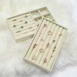 8 stuks sieradentrays, sieradenorganizer voor lade, sieradenopslag voor oorbellen, ring, armband, halskettingen, beige