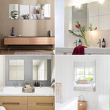 Over dit item ontvang je: 4 stuks zelfklevende spiegeltegels van 30 x 30 cm (dikte: ca. 2 mm), samen met een gratis sticker.