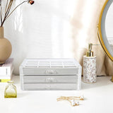 Acryl Sieraden Organizer Sieradendoos voor Dames Doorzichtige Sieradenopslag Sieradendoos Sieradendoos met 3 Laden voor Oorbellen, Ringen, Armbanden -Wit