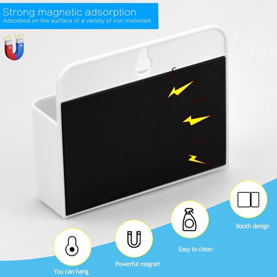 Magnetische markeerhouder, whiteboard, pennenhouder, magnetische markeerhouder met whiteboardspons voor het opbergen van pennen aan magneetwanden