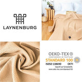 Premium sprei 220 x 240 cm XXL - wafelpiqué 100% katoen - lichte woondeken met wafellook - katoenen deken als bedsprei, bankovertrek, bankdeken (beige)