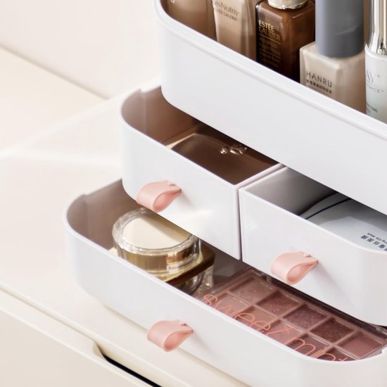 Make-up opslag Cosmetische organisator Cosmetische kaptafel met dekselladen Grote capaciteit (1#)