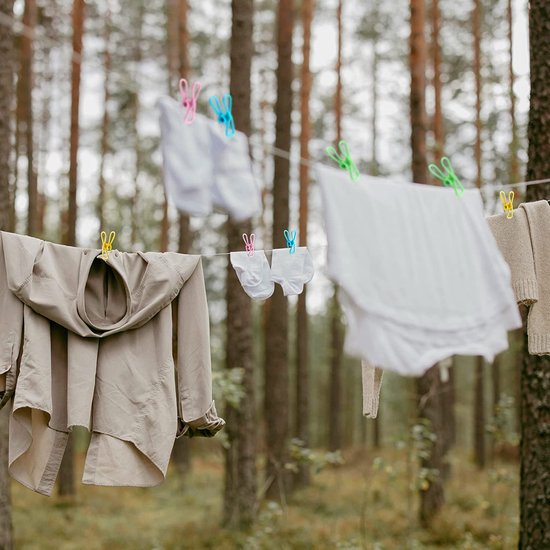 100 x wasknijpers van metaal, duurzame handdoekklemmen in bonte kleuren, strandhanddoekklemmen, kleurrijke klemmen, 100 stuks