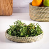 Opbergmand met deksel - 22 x 22 x 11 cm - Handgemaakte decoratiemand en dienblad - Voor opslag in de badkamer - Perfecte opslag van speelgoed - Deksel dient als dienblad