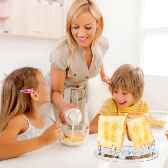 4 campingbroodroosters voor koken, campingbroodrooster voor gasfornuis, roestvrij staal, opvouwbaar broodrooster, mini-broodrooster, campingaccessoire met opvouwbare standaard voor picknick, reizen,