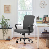 Bureaustoelhoes, bureaustoelhoes, stoelhoezen, draaistoel, overtrek, moderne stoelovertrek, fauteuilhoes, elastisch, wasbaar, set voor bureaustoel, computer, bureaustoel (geen stoel) (grijs, M)