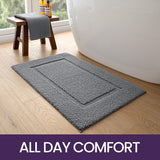 Badkamertapijt, 40 x 60 cm, antislip, wasbaar, zachte badmat, microvezel, absorberend, badmatten voor badkuip, doucheruimte en badkamer, grijs