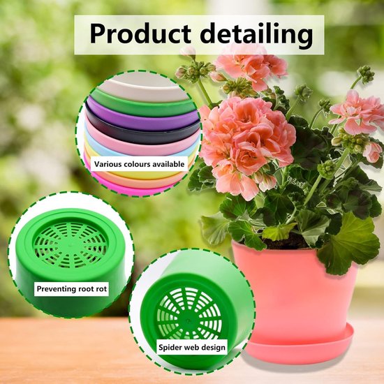 Kleine decoratieve bloempot, praktisch en veelzijdig bruikbaar, miniatuurbloempot, perfect voor kleine planten, optimale accessoires voor je tuin, kweekpotjes, 10 stuks, 10 cm, 10 kleuren