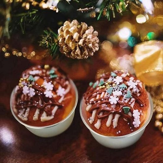 Tiamu-eiercakevormen, puddingvormen, mini-chocoladepannen, gesmolten koolstofstalen pannen, cupcake-taarten, koekjes, ronde non-stick popover-bakvormen, kopjes