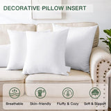 4 kussens 45 x 45 cm, kussen om te bedekken, vulkussen, wit vulkussen, decoratief binnenkussen, zacht en donzig