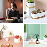 4 stuks bamboe dienblad, rechthoekig, ovaal, houten dienblad, klein bamboe dienblad, bamboedienblad, serveerplateau bamboe voor onderzetters, thee, koffie, cake