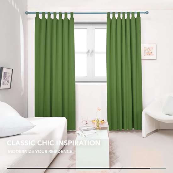 Verduisteringsgordijnen met lussen, ondoorzichtig, set van 2 Blackout curtains with loops, opaque, set of 2