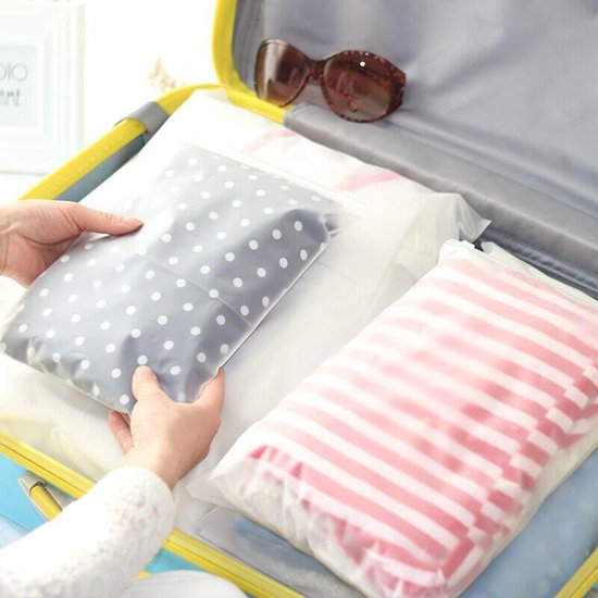 25 stuks reistassen met ritssluiting, kledingtas, mat, waterdicht, geurdicht, opbergzakken voor kleding, ondergoed, handdoek, schoenen, cosmetica en andere accessoires (5 maten)
