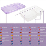 Bento Lunchbox Herbruikbaar 3 compartimenten (7 stuks) Doorzichtige dozen met dekselset - Magnetron-, vaatwasser- en vriezerbestendig - Stapelbare plastic lunchbox Volwassenen en kinderen